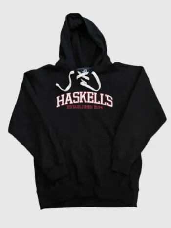 Varsity Sweater Hoodie black Haskells's J. America USA Mens L