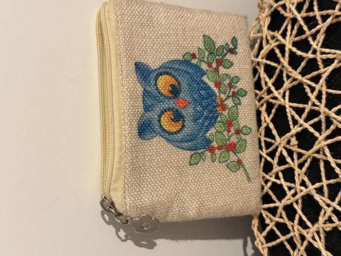 porte monnaie toile motif chouette hiboux