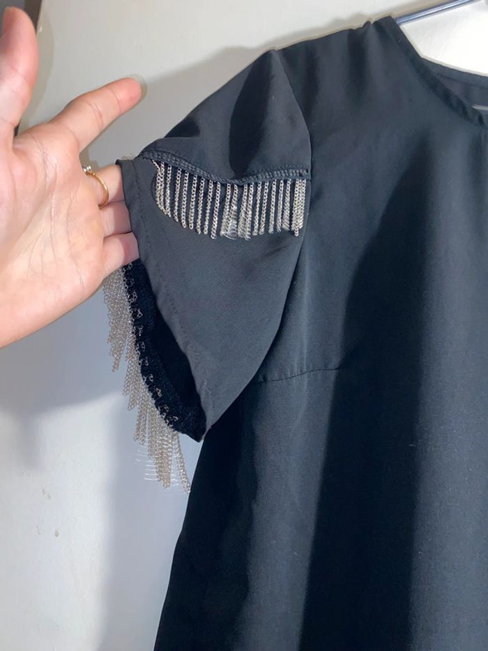 Blouse manches courtes noire - photo numéro 2