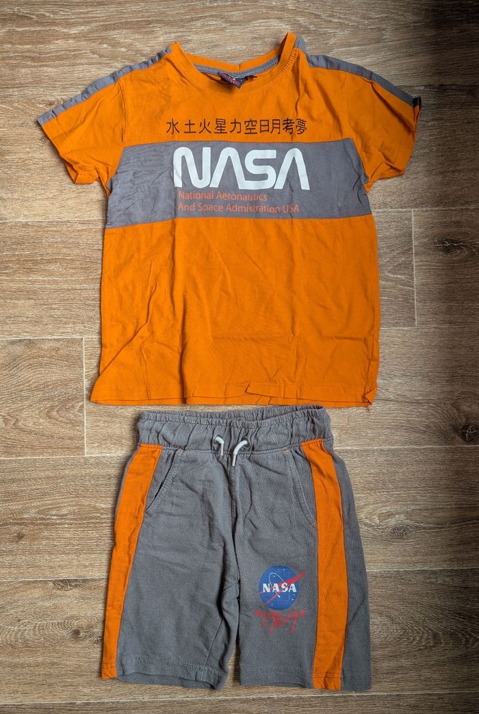 Ensemble Été NASA T-Shirt Orange & Short Gris Taille 8A