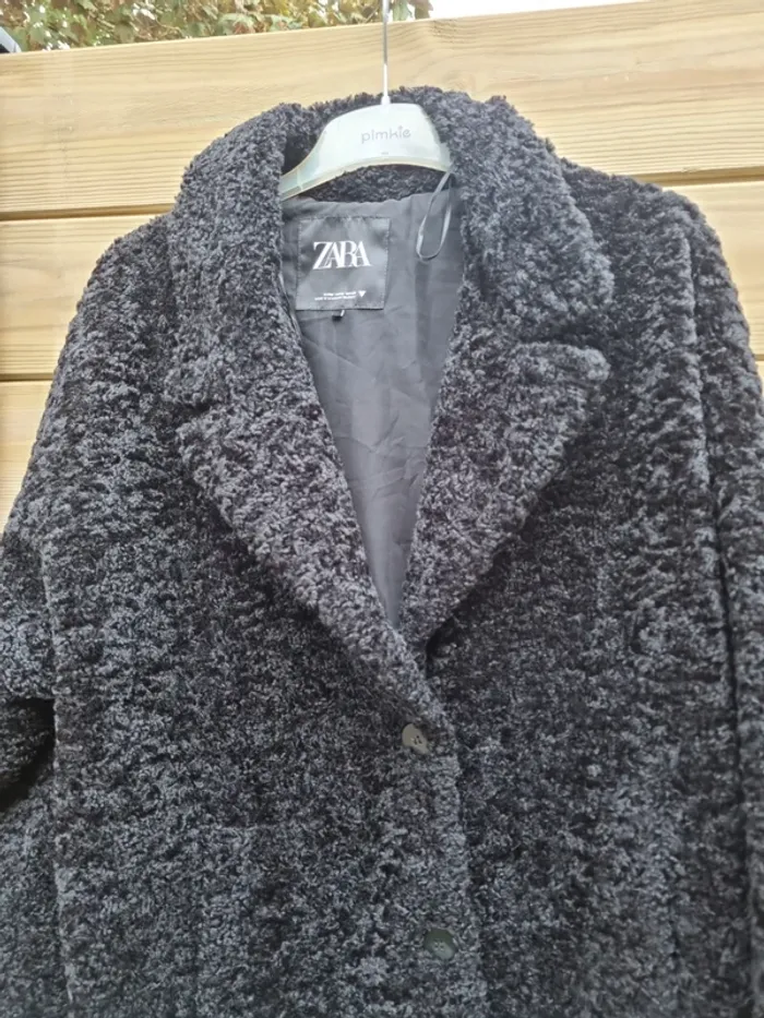 Manteau maille bouclette Zara taille M - photo numéro 3