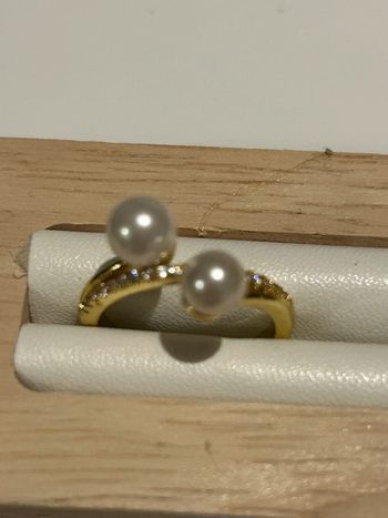 Bague ajustable dorée acier inoxydable neuve