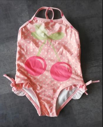 Maillot de bain cerise 6-12 mois