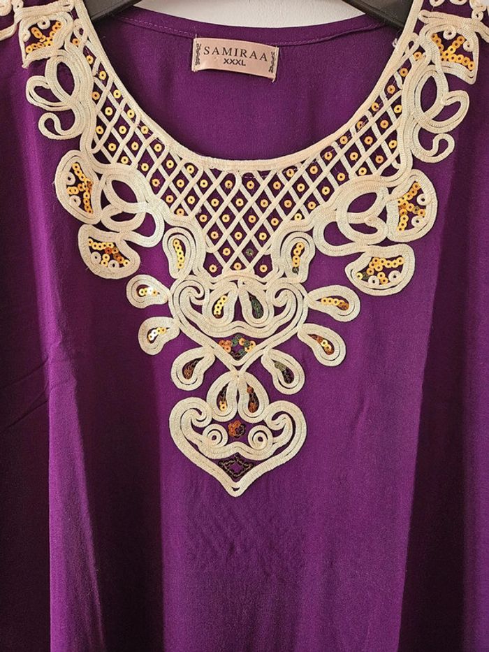Djellaba femme violet et doré taille XXXL Neuf - photo numéro 2