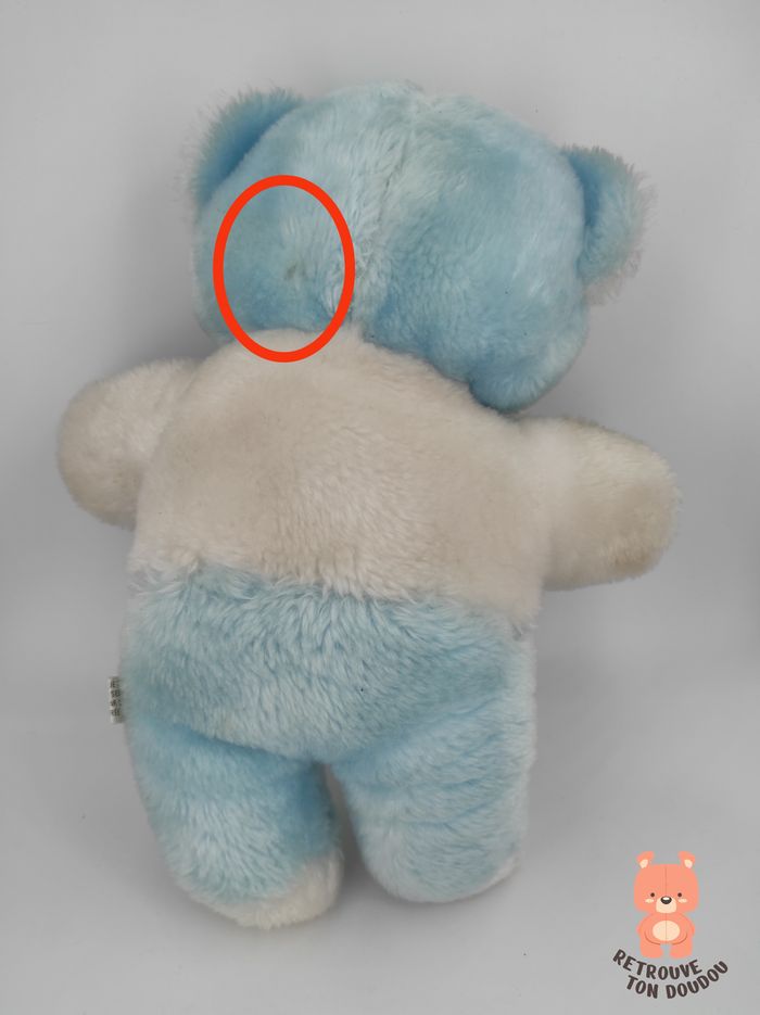 Peluche Ours Bleu et Blanc Vintage - photo numéro 5