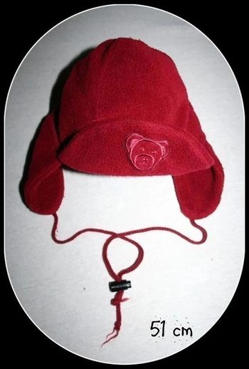 Bonnet avec cache-oreilles rouge 51cm