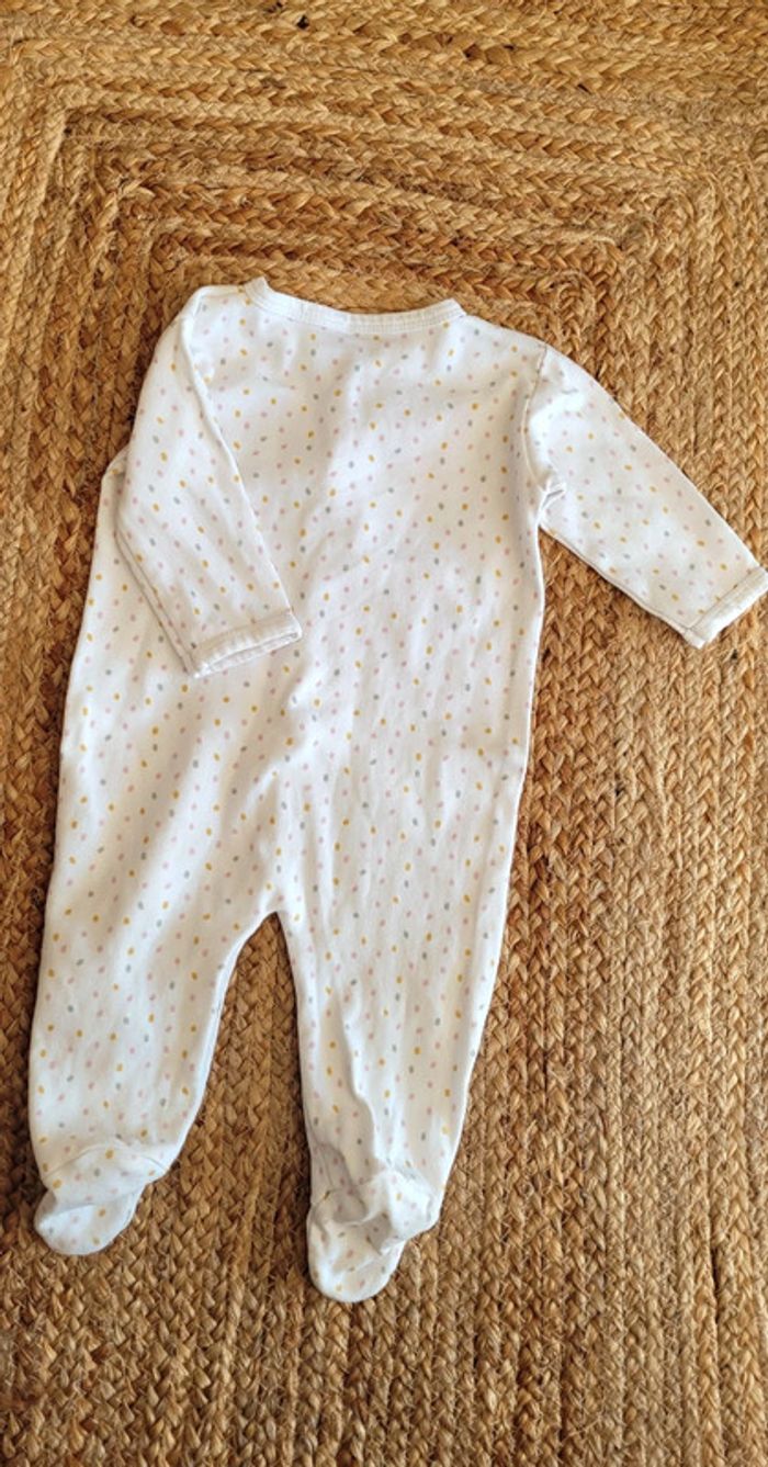 Jolie combinaison Body Grenouillère blanche à pois colorés 6mois - photo numéro 6