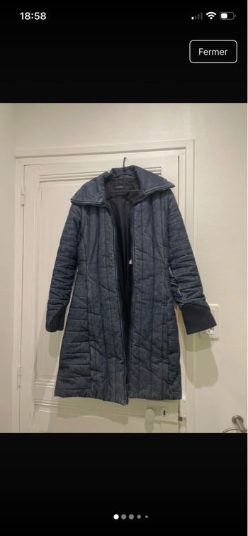 Doudoune longue en jean, marque lady soul taille M