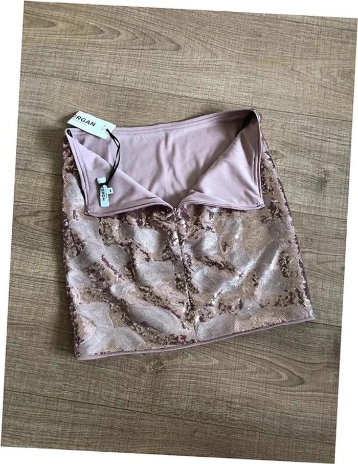Jupe rose neuve en sequins Morgan taille 36 - photo numéro 13
