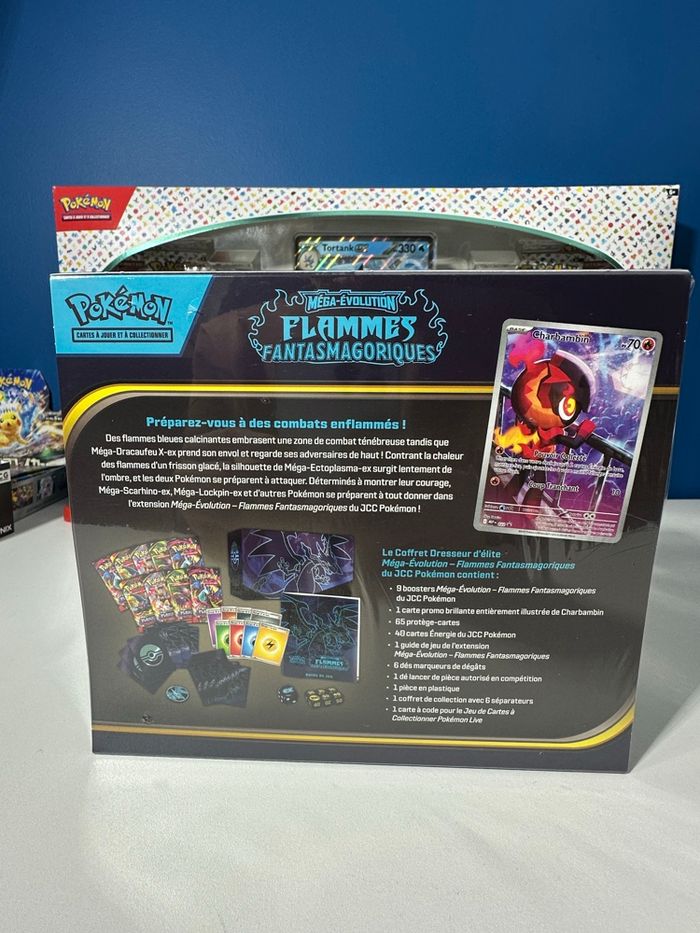 Pokémon – ETB ME02 Flammes Fantasmagoriques – Méga-Dracaufeu X – Scellage défectueux - photo numéro 3