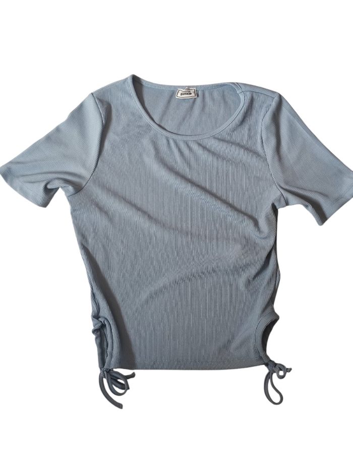 Tee shirt top court bleu S / 36 - photo numéro 1