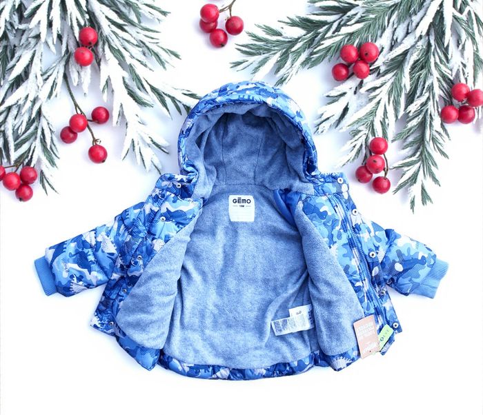 GÉMO - NEW - ANORAK GARÇON BLEU IMPRIMÉ DINOSAURES & INTÉRIEUR TYPE POLAIRE 18M - photo numéro 2