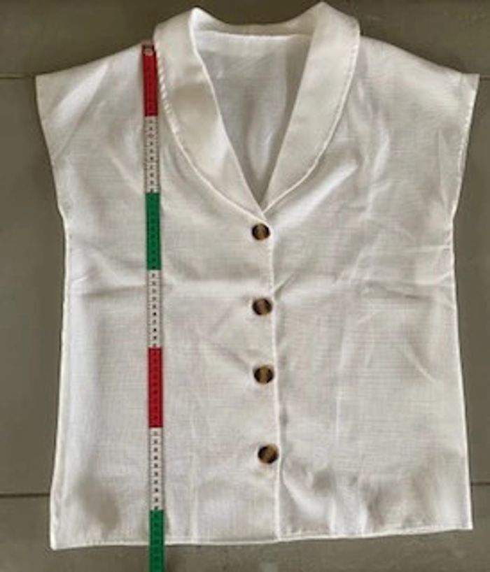 Chemise blouse blanche en lin et coton taille 38 / 40 - photo numéro 7