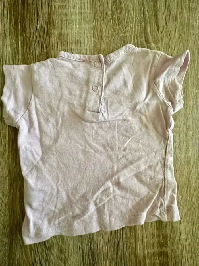 T-shirt manche courte lilas 6 mois - photo numéro 5