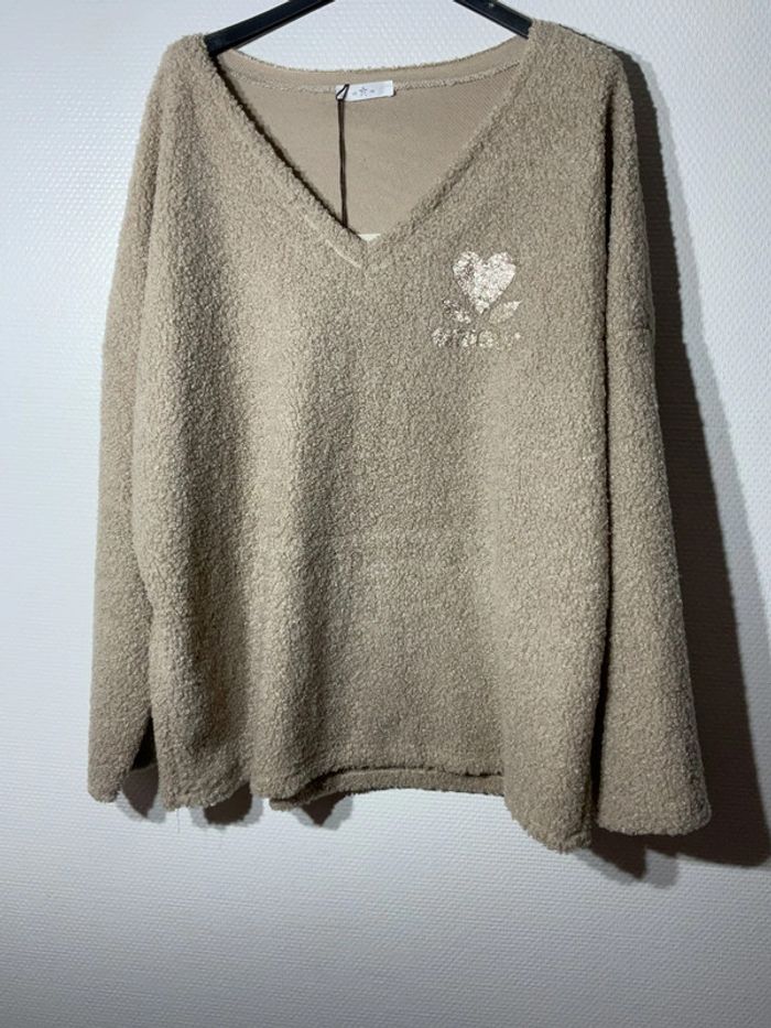 Pull pilou « Amour » femme taille unique (38-44)- nos- neuf avec étiquette
