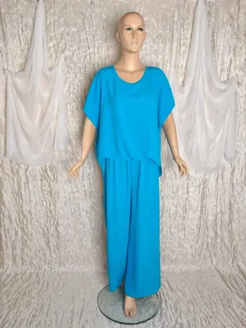 Ensemble Fluide Bleu Cyan / Bleu Ciel taille unique du 36 au 44