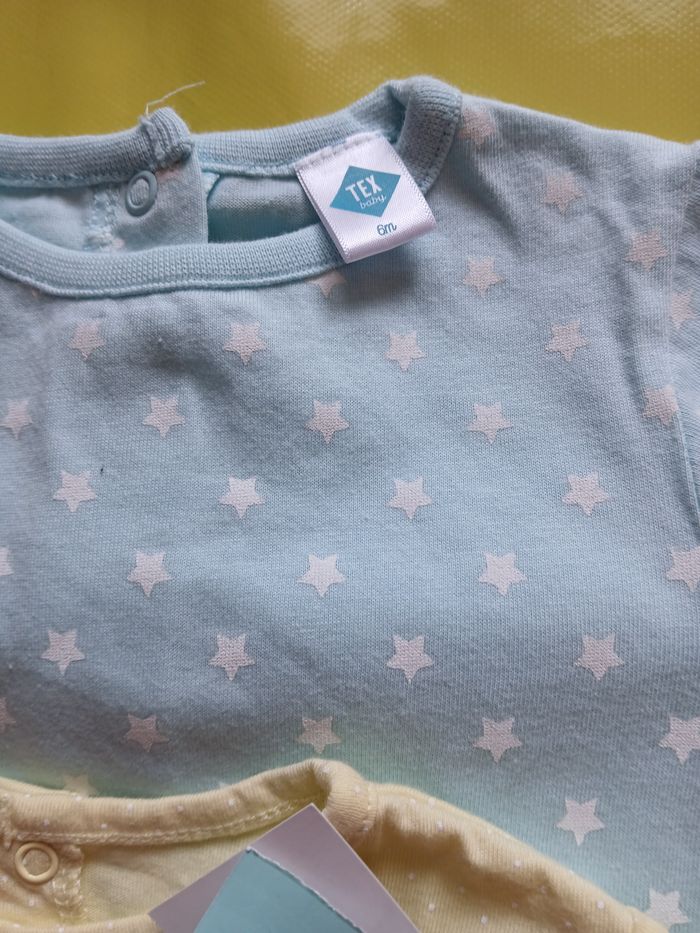 lot 2 barboteuse combishort fille tex baby 67 cm 6 mois - photo numéro 2
