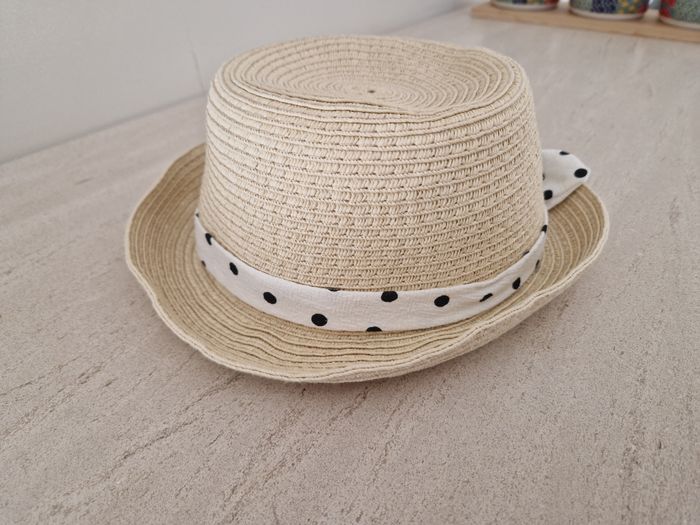 Chapeau en paille avec ruban T. 49 - photo numéro 4