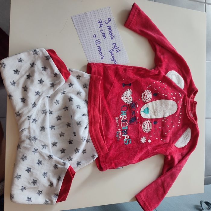 Lot pyjamas chaud 74cm - photo numéro 3