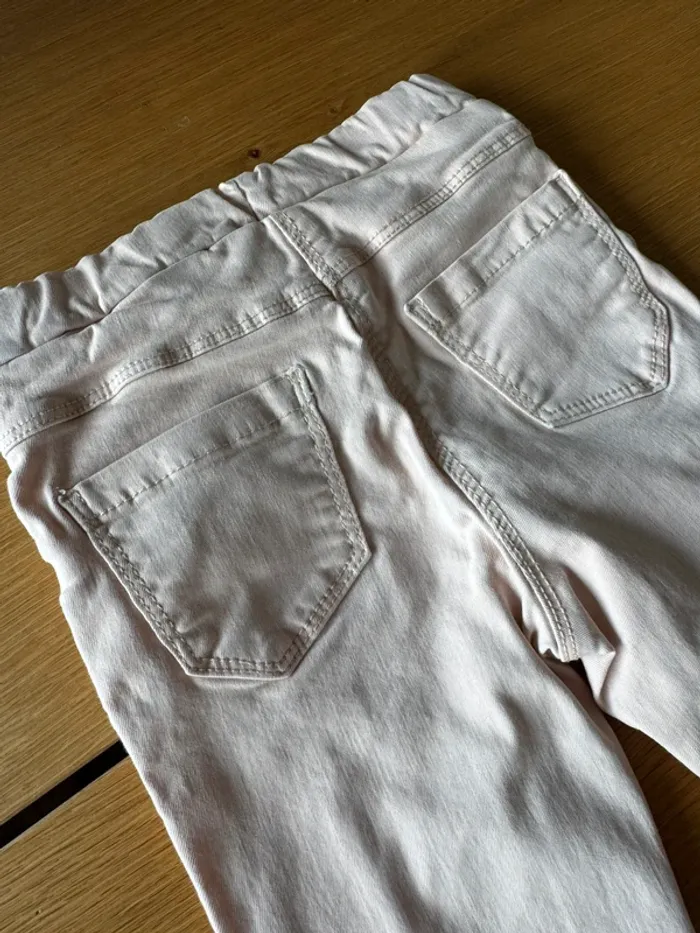Tregging/jeans slim rose pâle sans bouton - Taille 4 Ans - photo numéro 8