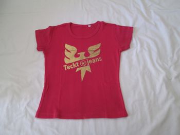 Tee-shirt fuchsia impression 