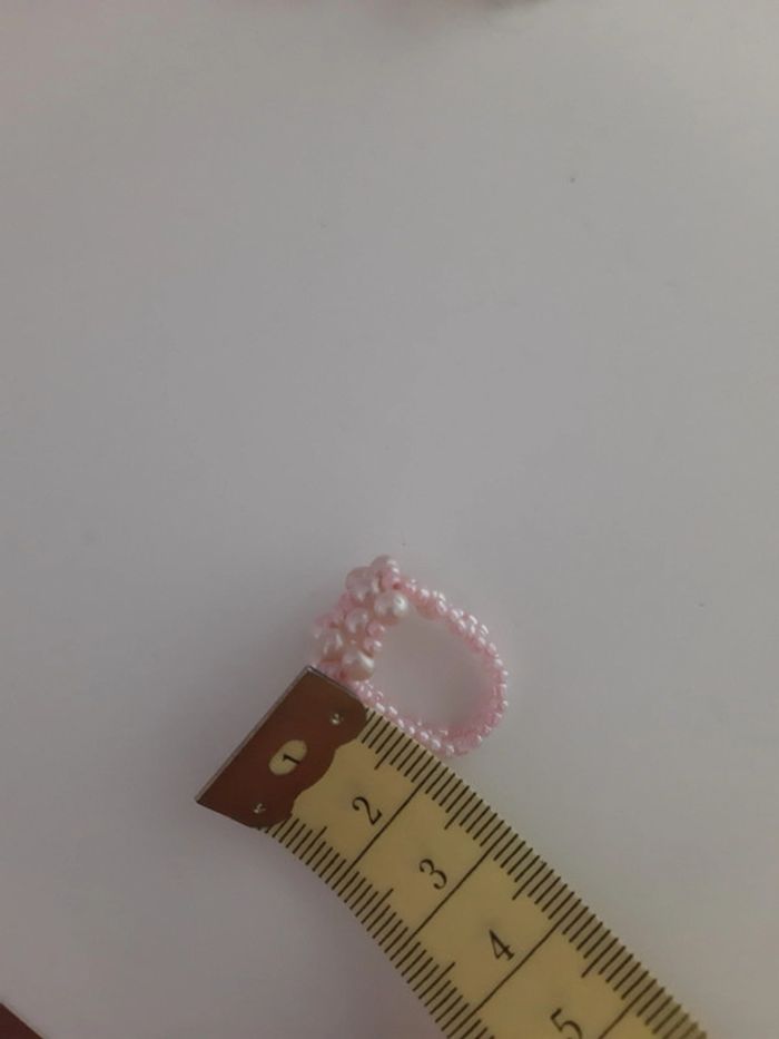 Bague perle rose et blanc - photo numéro 8