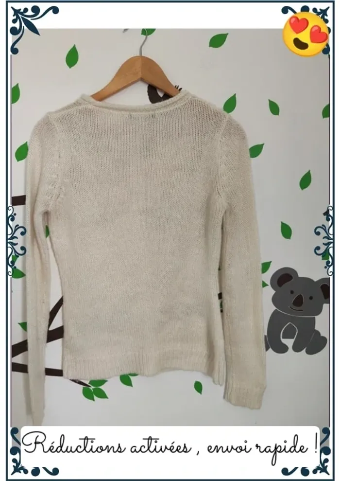 Pull crème femme S - photo numéro 3