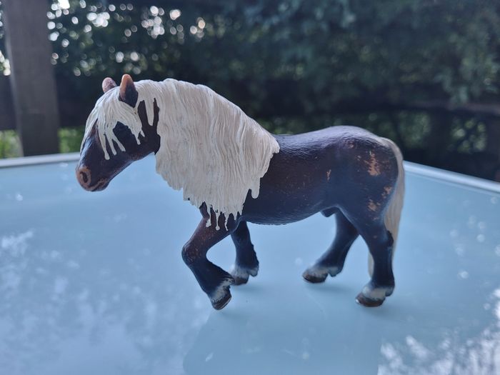 Lot de 2 Chevaux Scheich : 1 marron tâché blanc et un brun crinière blanche - photo numéro 7