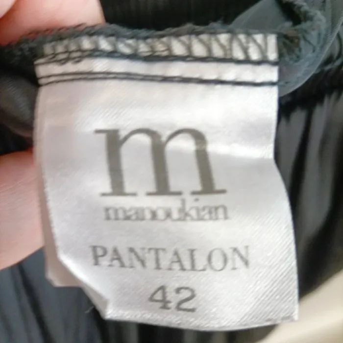 Pantalon large noir plissé taille élastique fluide - taille 42 Manoukian A1389 - photo numéro 5