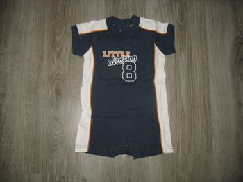 COMBI SHORT MARINE ET BLANC BÉBÉ GARÇON "H&M" - 2/4 MOIS - n°02