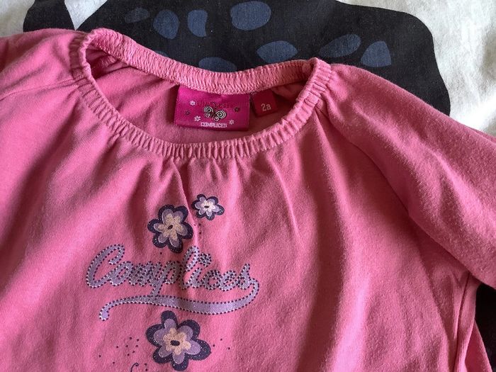 Haut / tee-shirt manches longues rose complices 24 mois - photo numéro 4