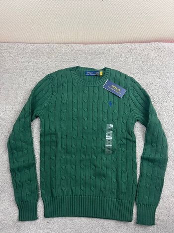 pull tressée ralph lauren vert taille XS neuf 
