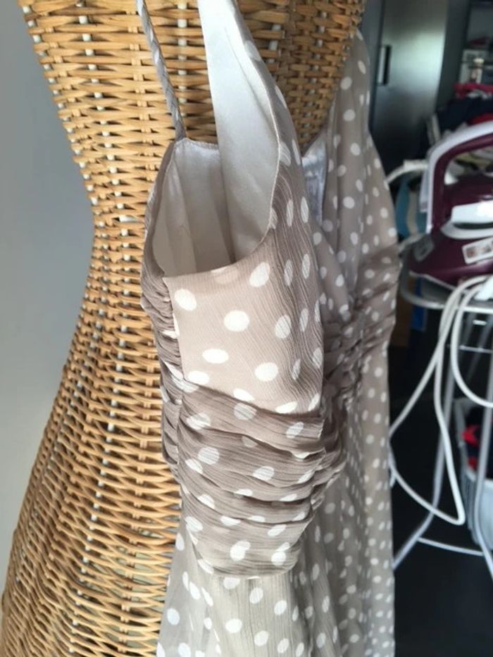 Robe Camaieu grise à pois blanc taille XS / S - photo numéro 3