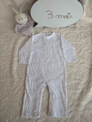 Pyjama grenouillère coton été léger sans pied Mixte 3 mois étoile