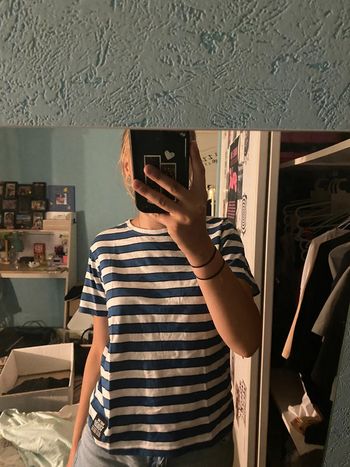 t shirt rayé bleu et blanc
