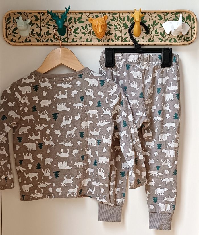 Pyjama Fin 2 Pièces Gris À Motifs Kiabi Garçon - photo numéro 2