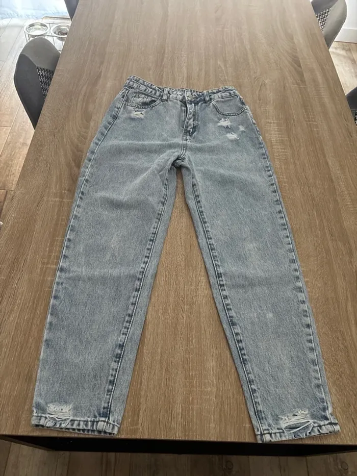 Jean shein taille 14 ans bleu moyen délavé