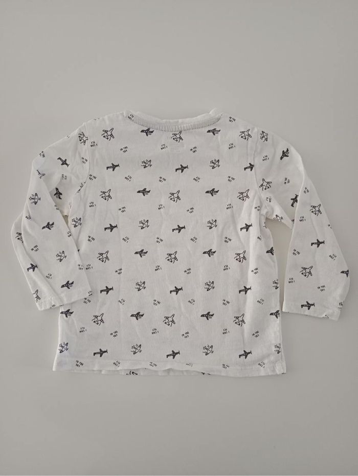 Tee shirt manches longues blanc Kiabi 24 mois - photo numéro 3