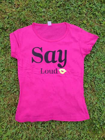 t shirt fille rosé taille 34 XS