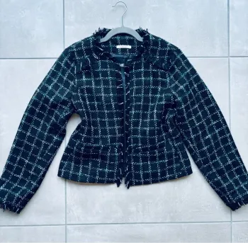Magnifique veste blazer noire en tweed Camaïeu neuve