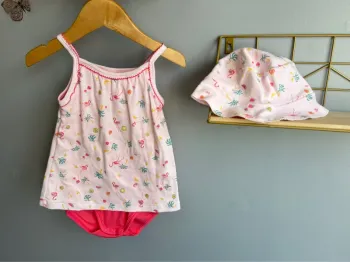 Ensemble robe body + chapeau Petit bateau fille 36 mois neuf