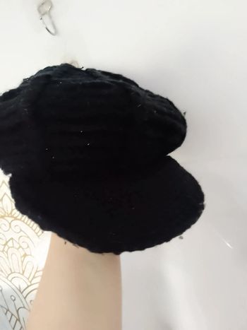 Casquette gavroche en laine noire taille adulte