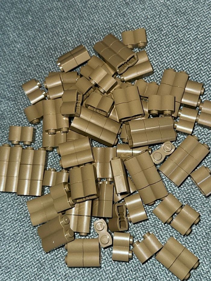 100 Brick Lego 1x2 with Log Profile ref 30136 Dark tan - photo numéro 2