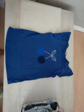 Haut cerise Okaïdi bleu manches volants Okaïdi 12 ans