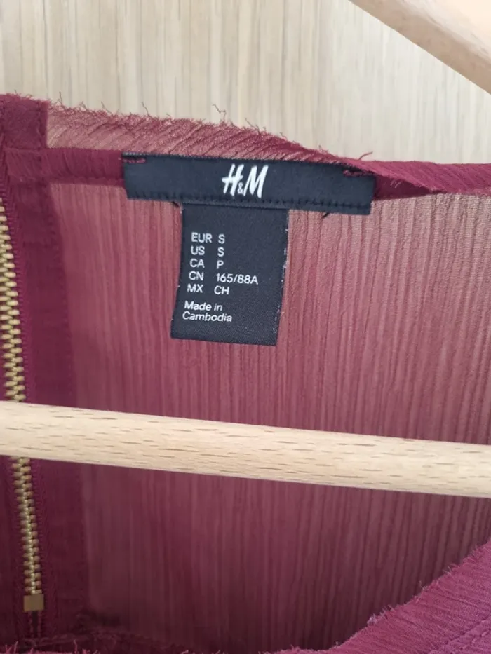 Tee-shirt bordeaux H&M - photo numéro 3