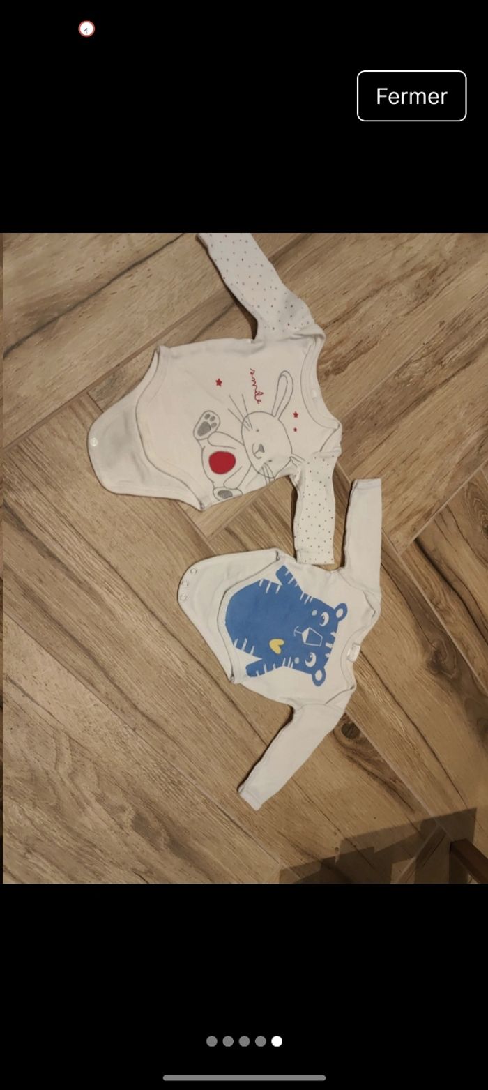 Lot 8 body bodies Noël animaux renard lapin manches longues - photo numéro 5