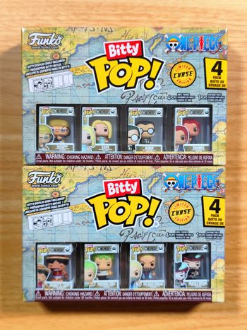Lot 2 Boîtes Bitty Pop! One Piece - 8 Figurines dont 2 CHASE (Shanks & Mihawk)