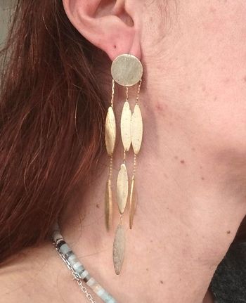 Boucles d'oreilles pendantes dorées