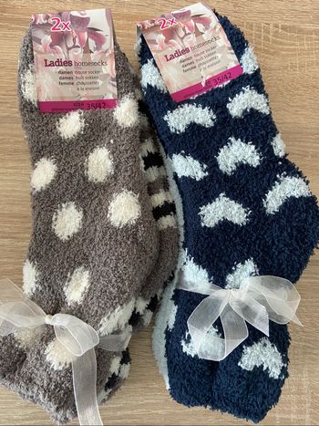 Lot 4 paires chaussettes chaudes bleues marron 35/42