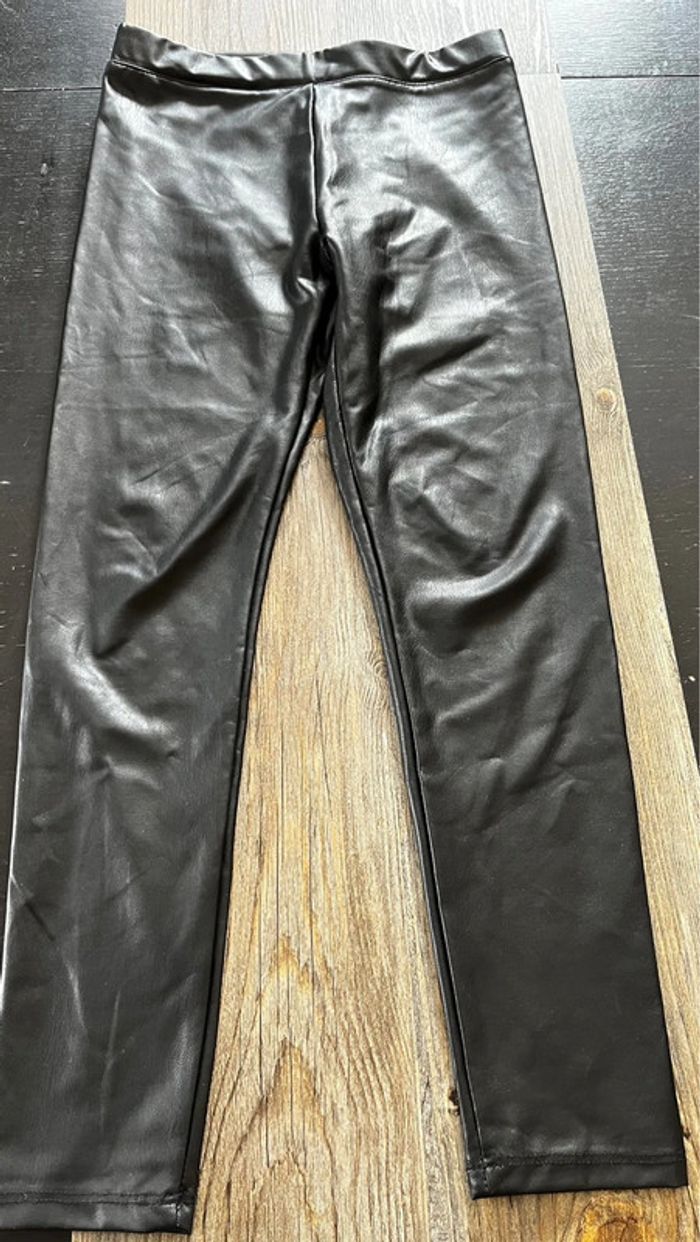 Leggings simili cuir fille